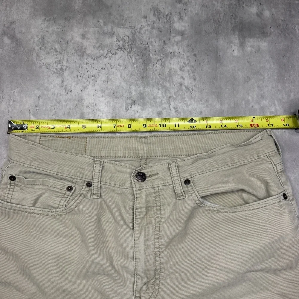 Levi's 512 Slim Taper Pants Mens 34x30 Tan Khaki Corduroy Stretch Chinos